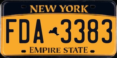 NY license plate FDA3383
