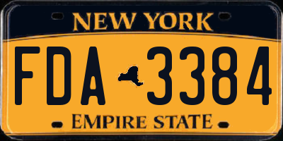 NY license plate FDA3384