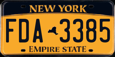 NY license plate FDA3385
