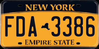 NY license plate FDA3386