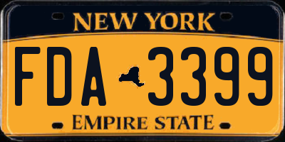NY license plate FDA3399