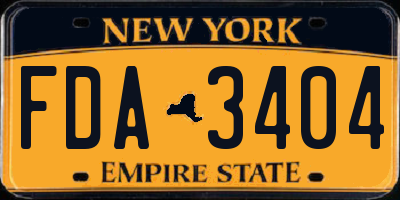 NY license plate FDA3404