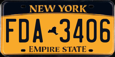 NY license plate FDA3406