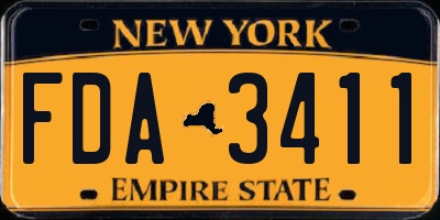 NY license plate FDA3411