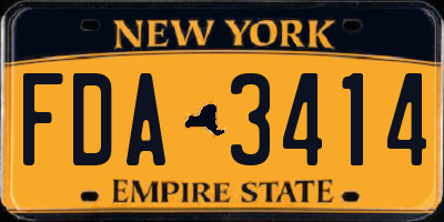 NY license plate FDA3414