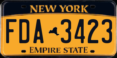 NY license plate FDA3423