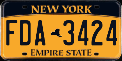 NY license plate FDA3424