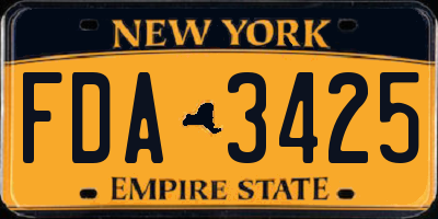 NY license plate FDA3425