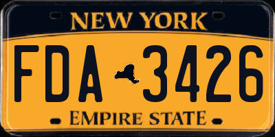 NY license plate FDA3426
