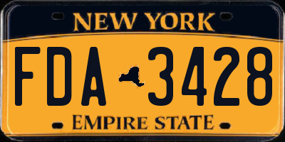 NY license plate FDA3428