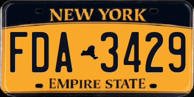 NY license plate FDA3429