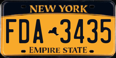 NY license plate FDA3435