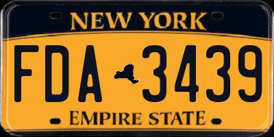 NY license plate FDA3439