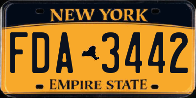 NY license plate FDA3442
