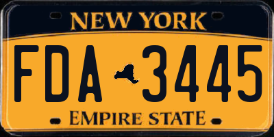 NY license plate FDA3445