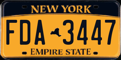 NY license plate FDA3447