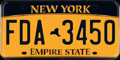 NY license plate FDA3450