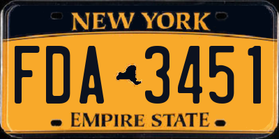 NY license plate FDA3451
