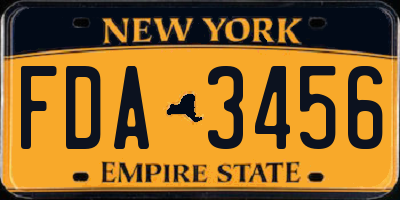 NY license plate FDA3456