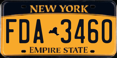 NY license plate FDA3460