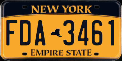 NY license plate FDA3461