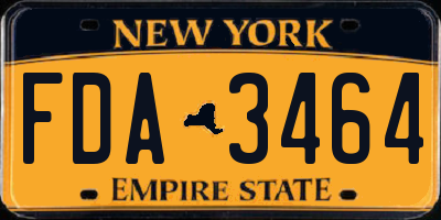 NY license plate FDA3464