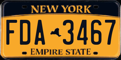 NY license plate FDA3467
