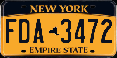 NY license plate FDA3472