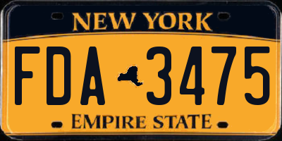 NY license plate FDA3475