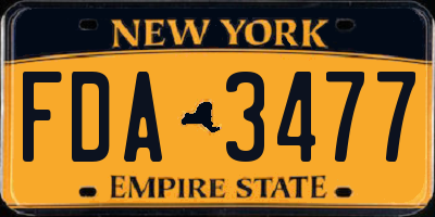 NY license plate FDA3477