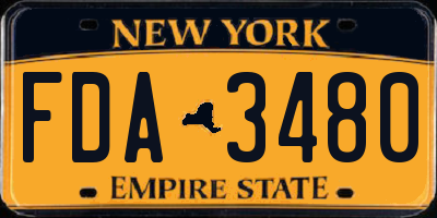 NY license plate FDA3480