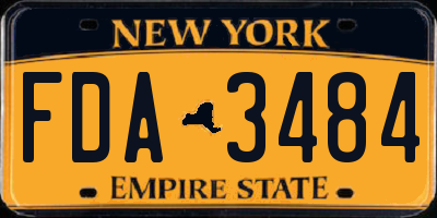 NY license plate FDA3484