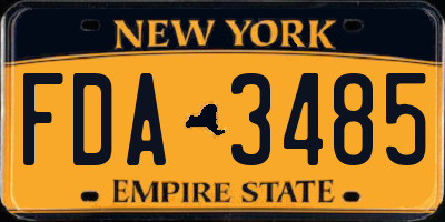 NY license plate FDA3485