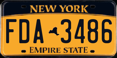NY license plate FDA3486