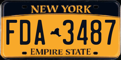 NY license plate FDA3487