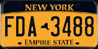 NY license plate FDA3488