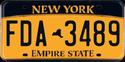 NY license plate FDA3489