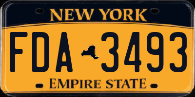 NY license plate FDA3493