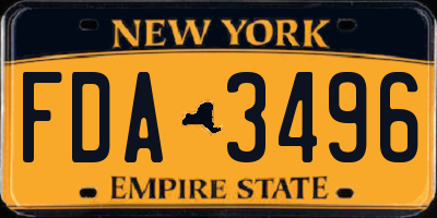 NY license plate FDA3496