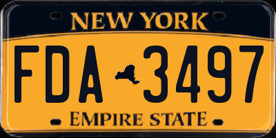 NY license plate FDA3497