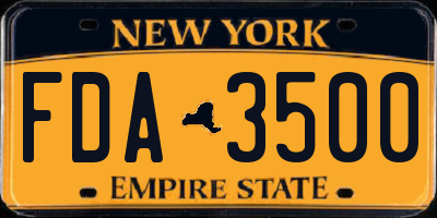 NY license plate FDA3500