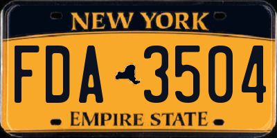 NY license plate FDA3504