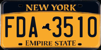 NY license plate FDA3510
