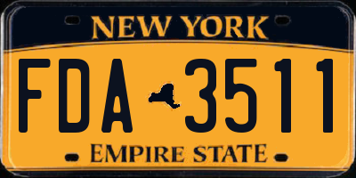 NY license plate FDA3511