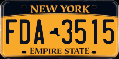 NY license plate FDA3515