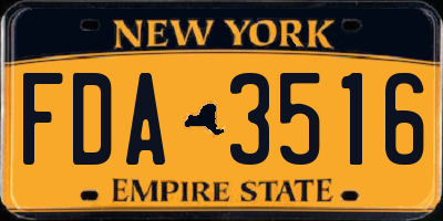 NY license plate FDA3516