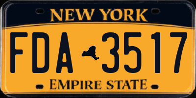 NY license plate FDA3517