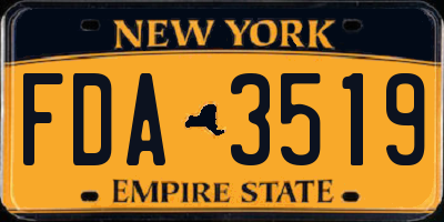 NY license plate FDA3519