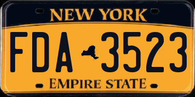 NY license plate FDA3523