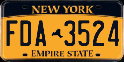 NY license plate FDA3524